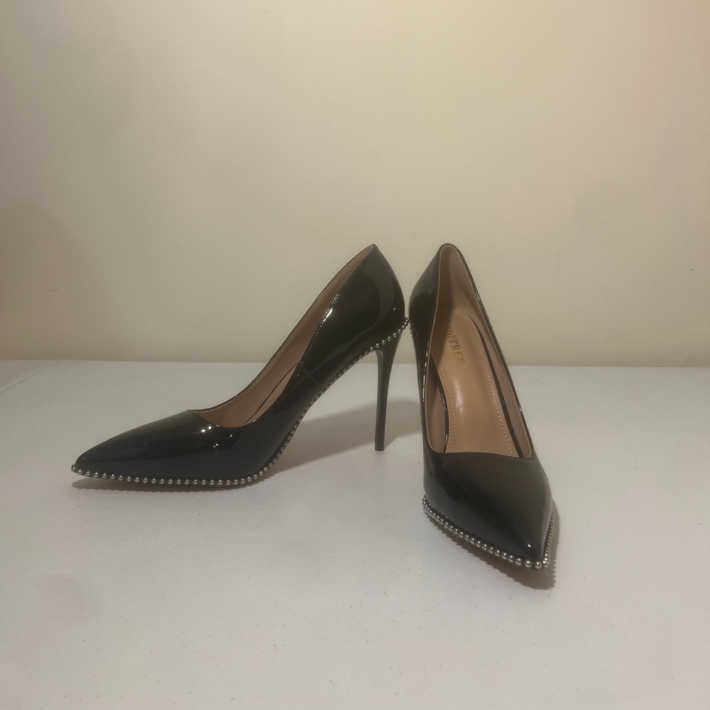 BigTree Black Stud High Heel Shoes